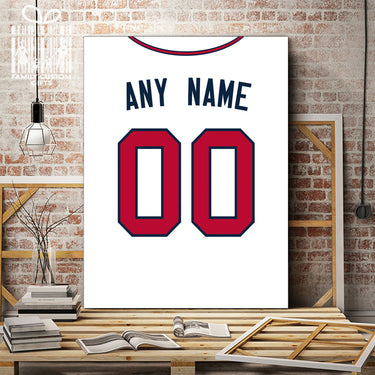 Atlanta Jersey Custom Canvas Print Wall Art for Boy Girl Men Women Baseball Personalized Canvas Art